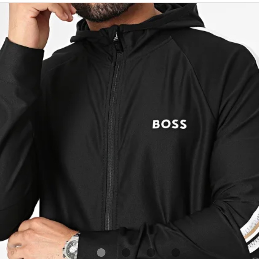 BOSS Matteo Berrettini Black Hooded Zip Jacket Size 4XL, NWT